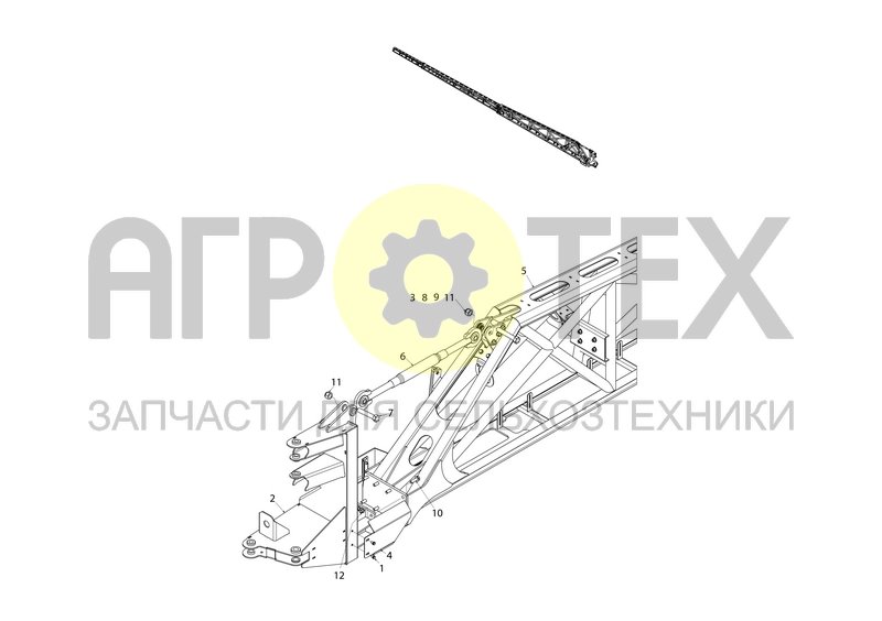 Секция внутренняя левая алюминиевой штанги (88668077F) (№1 на схеме)